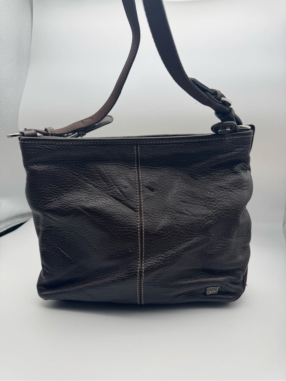 The Sak Dark Brown Leather Shoulder Bag